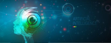 Yapay zeka kavramsal teknoloji Illustration. Fütüristik arka plan