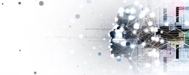 Yapay zeka kavramsal teknoloji Illustration. Fütüristik arka plan