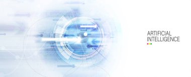 Yapay zeka kavramsal teknoloji Illustration. Fütüristik arka plan