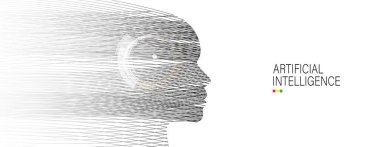 Yapay zeka kavramsal teknoloji Illustration. Fütüristik arka plan