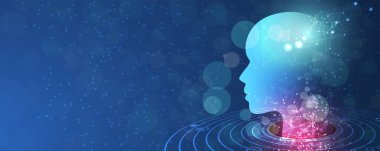 Yapay zeka kavramsal teknoloji Illustration. Fütüristik arka plan