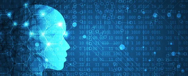 Yapay zeka kavramsal teknoloji Illustration. Fütüristik arka plan