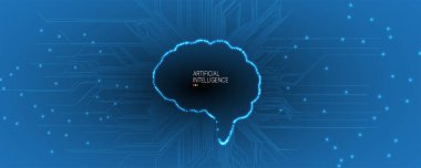 Soyut yapay zeka. Teknoloji web arka plan. Sanal kavramı