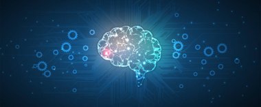 Soyut yapay zeka. Teknoloji web arka plan. Sanal kavramı