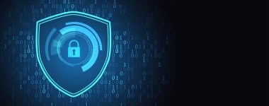 İş geçmişi için internet dijital siber güvenlik teknolojisi kavramı. Yaban domuzunu kilitle.