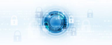 İş geçmişi için internet dijital siber güvenlik teknolojisi kavramı. Yaban domuzunu kilitle.