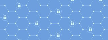 İş geçmişi için internet dijital siber güvenlik teknolojisi kavramı. Yaban domuzunu kilitle.