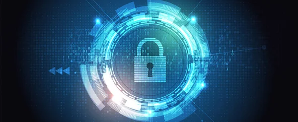 Internet Digital Syber Sikkerhed Teknologi Koncept Erhvervslivet Baggrund Lås Kredsløb – Stock-vektor
