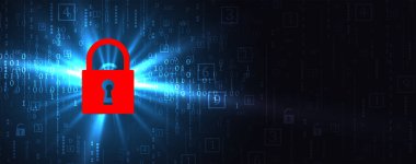 İş geçmişi için internet dijital siber güvenlik teknolojisi kavramı. Yaban domuzunu kilitle.