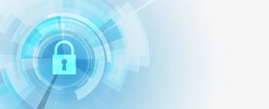 Siber güvenlik ve bilgi ya da ağ koruması. İş ve internet projesi için gelecekteki siber teknoloji web hizmetleri