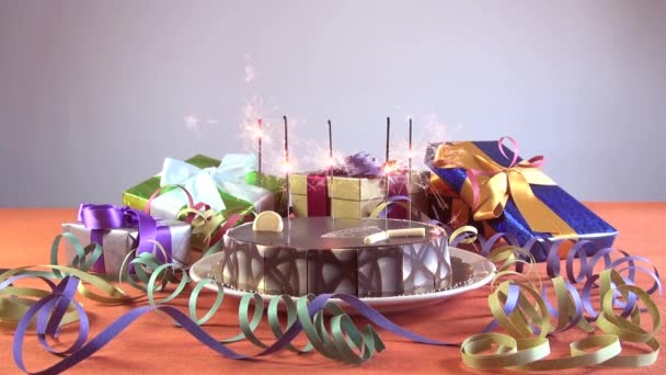 Торт до дня народження — стокове відео
