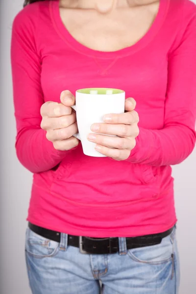 Two hands woman with tea cup — Stock Photo, Image