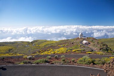 clouds and La Palma observatories clipart