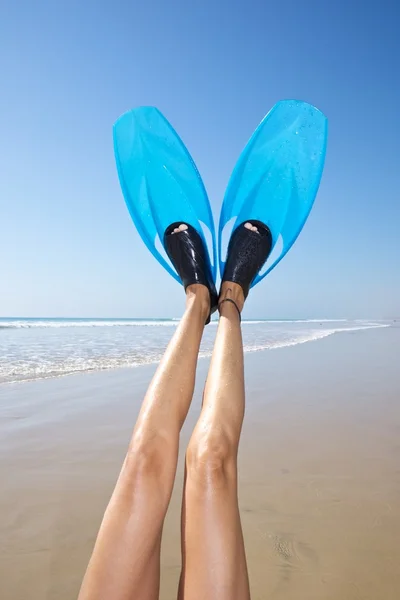 Legs with flippers like a mermaid — Stock Photo, Image