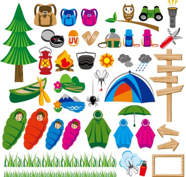Outdoor and camping clipart
