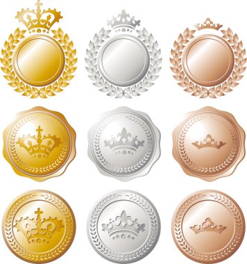 Ranking medal set clipart