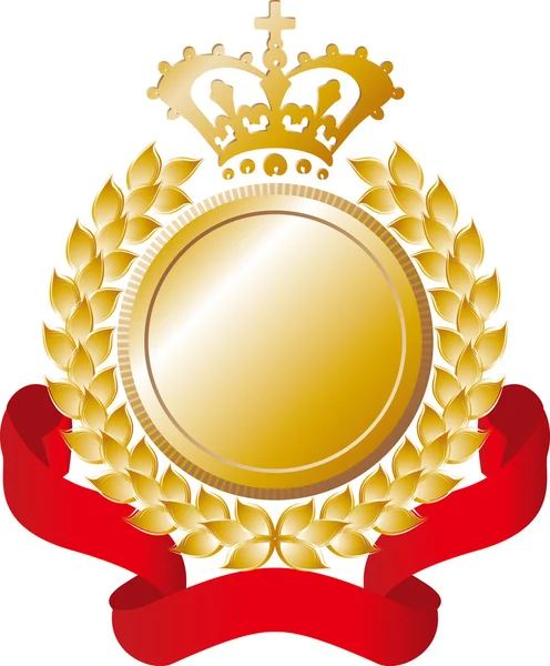 Medalha de ouro e fita — Vetor de Stock