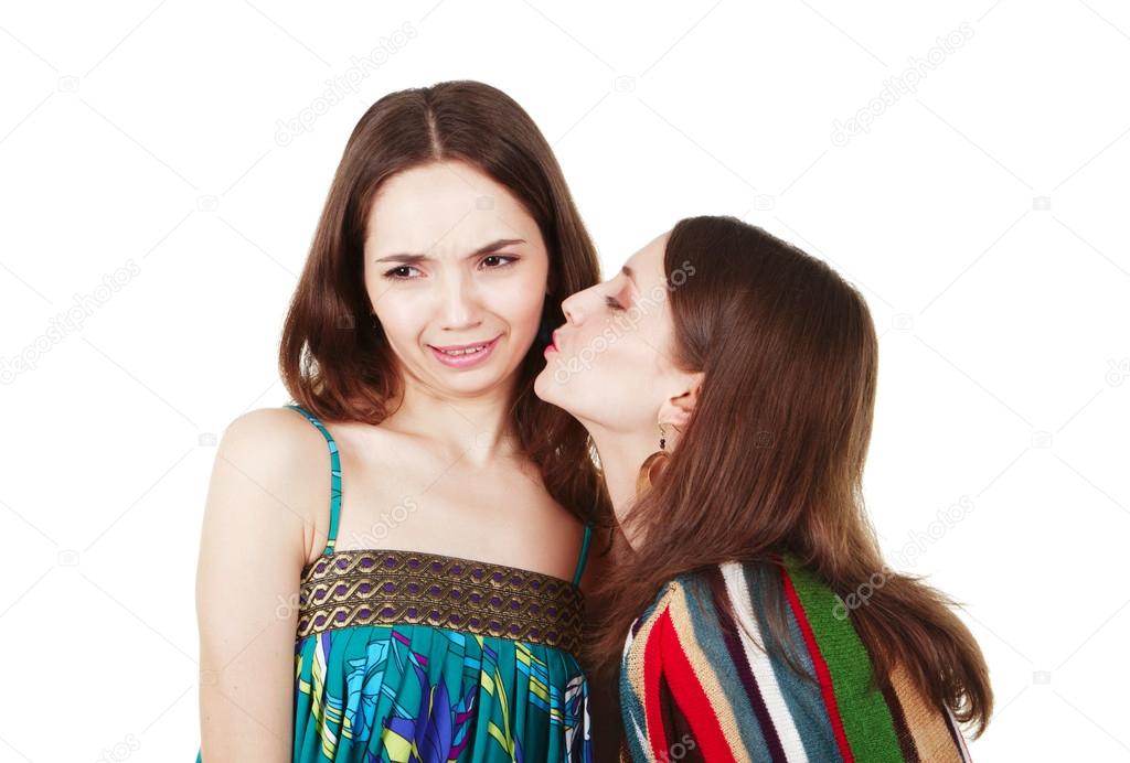Unpleasant woman kiss