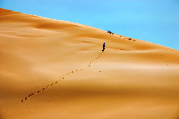 沙丘上的一个人陌生人 — 图库照片