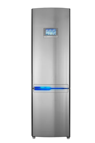 白で隔離される 2 ドア冷蔵庫 — ストック写真