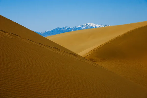 Dunas de arena en el parque nacional del desierto Altyn-Emel, Kazajstán. Azul. —  Fotos de Stock