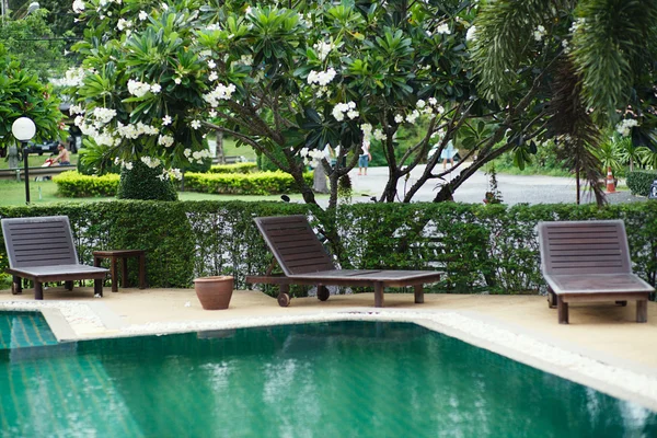 Outdoor resort pool in asia tourist islands — Stock Photo, Image