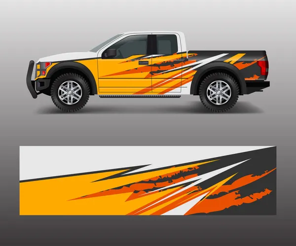 Wikkel Grafische Ontwerp Vector Voor Road Truck Abstracte Sportieve Avontuurlijke — Stockvector