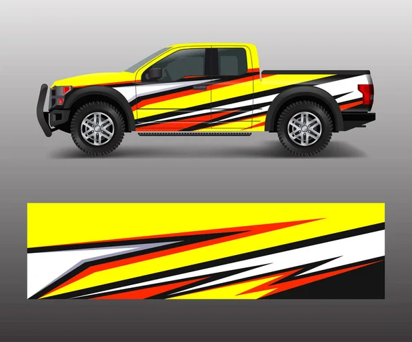 Caminhão Carga Van Wrap Vetor Carro Decalque Wrap Design Desenhos —  Vetores de Stock