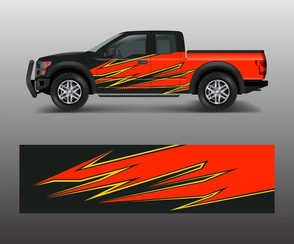 卡车和车辆图形化矢量乙烯包覆和贴花的竞赛背景 — 图库矢量图片