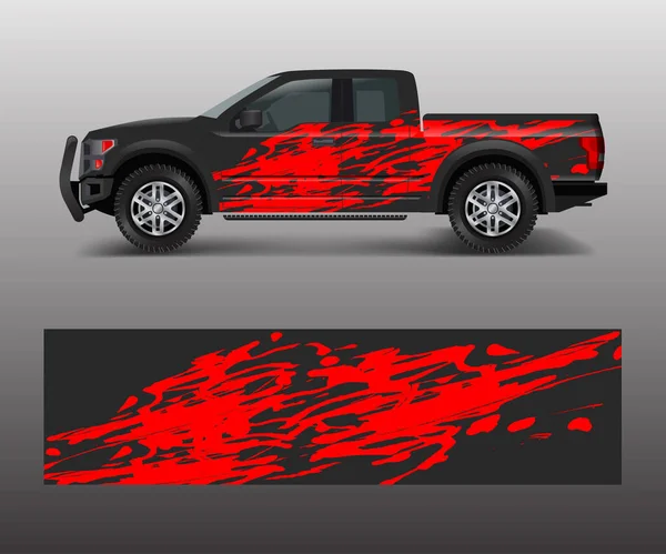 トラックグラフィックビニールラップベクトルのための現代的なデザイン — ストックベクタ