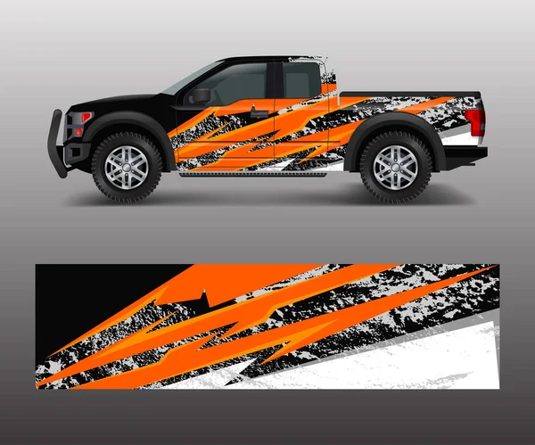 Racing Grafische Achtergrond Vector Voor Truck Pick Voertuig Branding Vinyl — Stockvector