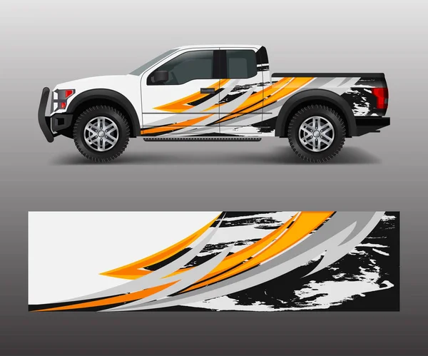 Design Grafico Moderno Astratto Camion Veicoli Avvolgere Marcare Caldo Adesivi — Vettoriale Stock