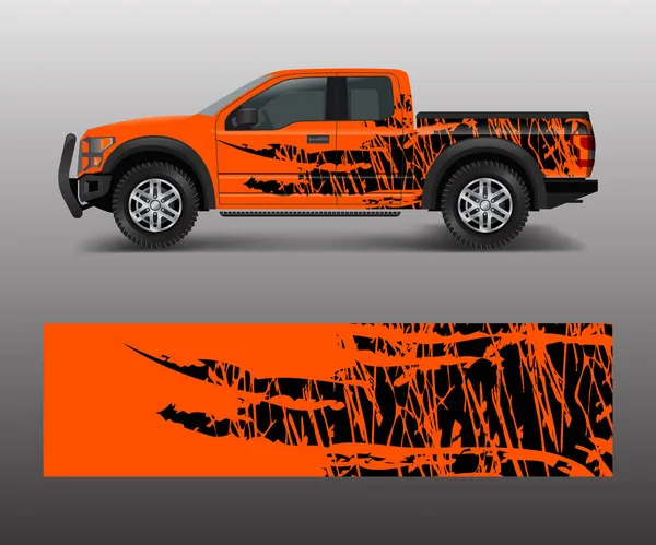 皮卡图形矢量 汽车乙烯包覆带磨擦设计的抽象形状 — 图库矢量图片