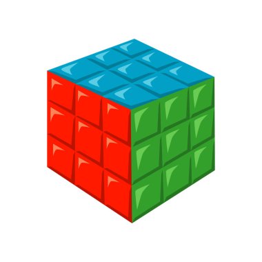 Rubik küpü bir oyun vektör illüstrasyonudur