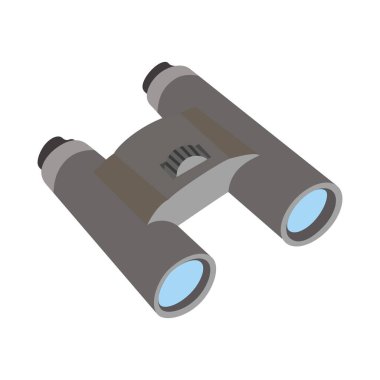 Koyu gri renkli dürbünler. Genellikle bir nesneyi uzaktan görmek için kullanılır, böylece daha net bir vektör çizimi görünür.
