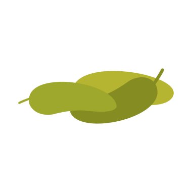 Bir vektör görüntüsünde beyaz bir arkaplanda izole edilmiş üç yeşil patlıcan