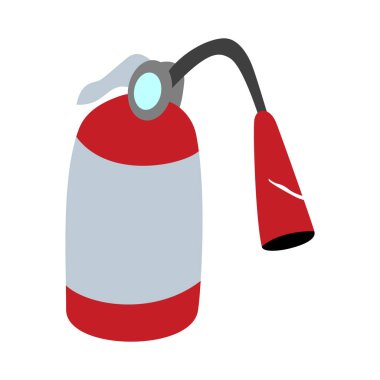 Yangın söndürücü düz vektör çizimi, vektör illüstrasyon tasarımı