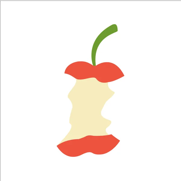 Manzana Mordida Ilustra Diseño Plano — Vector de stock