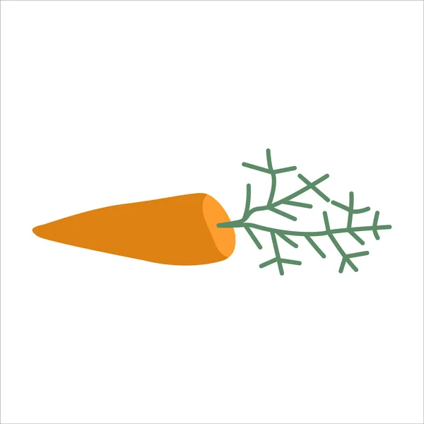 Иконка Морковного Вектора Плоском Стиле Белом Фоне — стоковый вектор