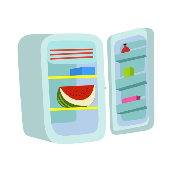Холодильник Їжа Плоский Стиль Векторний Малюнок Дизайн Ілюстрації — стоковий вектор