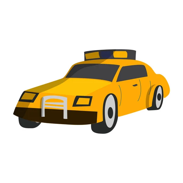 Voiture Taxi Illustration Vectorielle Plate Isolée Sur Fond Blanc — Image vectorielle