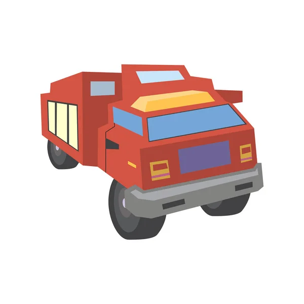 Fire Truck Flat Design Illustration Isolated White Background — Stock Vector