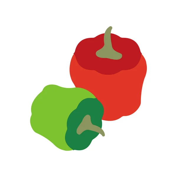 Sayuran Pepper Terisolasi Pada Gambar Vektor Latar Belakang Putih - Stok Vektor