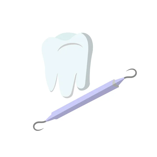 Kit Herramientas Dentista Para Ilustración Vectorial Tratamiento Dental Diseño Plano — Vector de stock