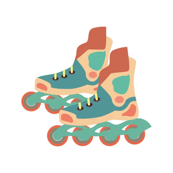 Roller Shoes Επίπεδη Διανυσματική Απεικόνιση Απομονώσει Λευκό Φόντο — Διανυσματικό Αρχείο