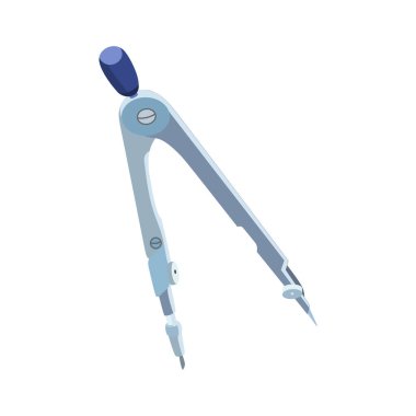 Beyaz arka planda izole edilmiş yuvarlak düz pusula ile mavi ve gri pusula