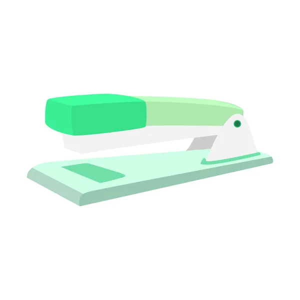 Groen Kantoornietmachine Briefpapier Voor Het Nieten Van Papier Vector Illustratie — Stockvector