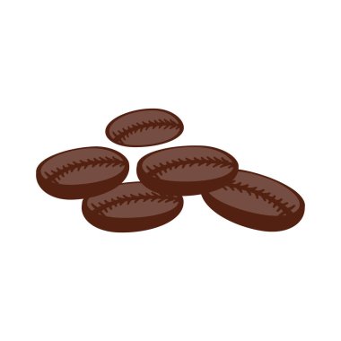 Beyaz arka planda kahve çekirdekleri olan düz bir tasarım..