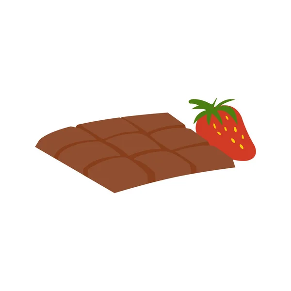 Fresas Trozos Chocolate Para Diseño Una Ilustración Vectorial — Vector de stock
