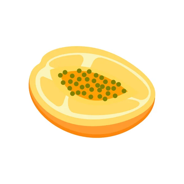 Eine Halbe Melone Isoliert Auf Weißem Hintergrund Eine Halbe Melone — Stockvektor